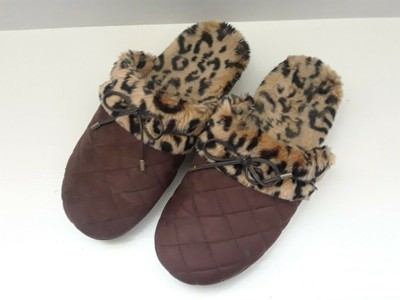 New Without Box Vionic Orthotic Quilted Brown Leopard Slippers Size 10 | eBay