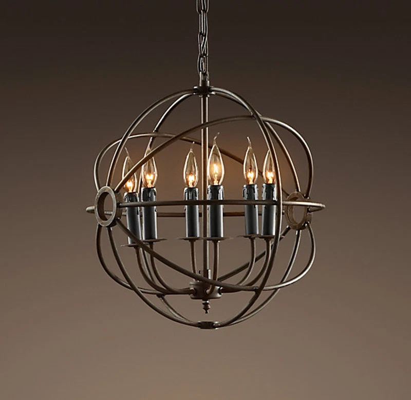  Lámpara colgante vintage de herrajes de restauración de araña color negro Foto 3 de 4