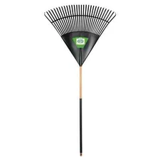 Wide Leaf Rake Large 32 In. With Comfort Grip, Sturdy Lawn Garden Yard Cleanup