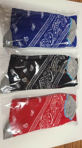 CALCETINES CREW BANDANA PARA HOMBRE NEGROS AZULES Y ROJOS GANGSTER BARRIO CAPUCHA CHOLO COLORES - Imagen 4 de 4