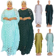 Plus Size Kaftan Lace African Dresses for Women Abaya Caftan Wedding Party Gown