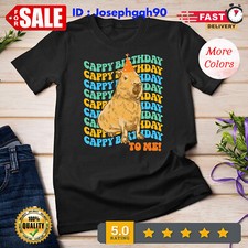 Funny Capybara Birthday Cute Design Casua T-Shirt Unisex Casua T-Shirt.