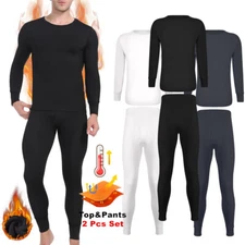 Men Long Johns Thermal Underwear Set Thermal Base Layer Cold Weather Bottom Tops