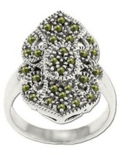 Sterling Silver Genuine 30 Marcasite Lacy Ring