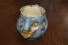 Vintage Ugly Face Mug Tongue Out Stoneware Pottery 6”