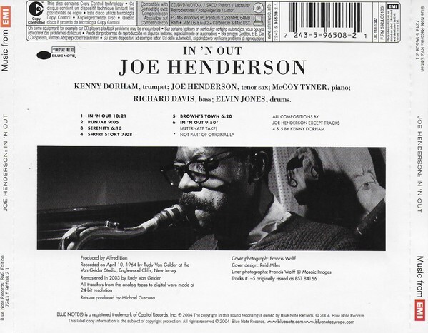 Joe Henderson In 'N Out Elvin Jones McCoy Tyner Kenny Dorham