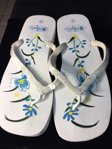 fancy white flip flops