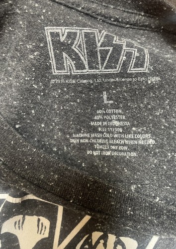 KISS Band Tee shirt 2016 Size Large Gray Speckled Color Great Condition - Picture 4 of 4