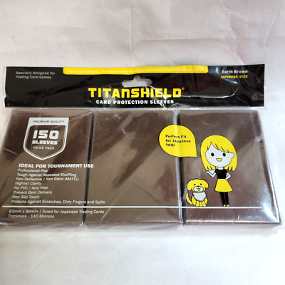 titanshield card sleeves TitanShield (150 Sleeve) Colored Small Japanese Sized Trading Card Sleeves Deck Protector for Yu-Gi-Oh, Cardfight!! Vanguard & More (Gold) main image 1