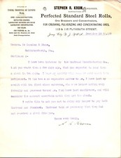 Stephen Krom Jersey City NJ 1890 Letterhead Ore Breakers for Crushing