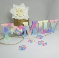 Image of Handmade Family Sign or Plaque Multicolours and Personalised
