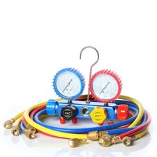 Klima Monteurhilfe 4-Wege R134 R410a R22 R407c KFZ SET 4 Schläuche Manometer