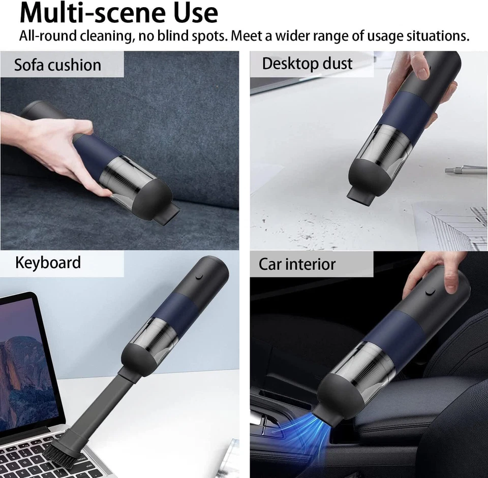 Portable Cordless Car Vacuum Cleaner Hand Held Dust Buster for Desktop Keyboard - Image 3 of 4