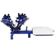 New 4 Color 1 Station Silk Screen Printing Press Equipment for T-shirt DIY