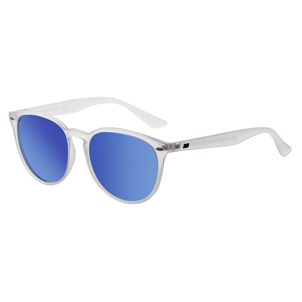 DIRTY DOG RACOON Mens/Womens POLARISED Sunglasses SATIN CRYSTAL / BLUE MIRROR