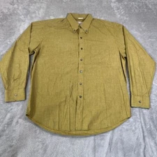 VTG Andy Mohan Hawaiian Button Down Shirt Mens XL Olive Green Textured
