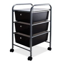 ADVANTUS 3-Drawer Rolling File Organizer Cart, 27 x 15.5 x 13 Inches, Black