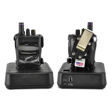Unication G4 G5 Voice Pager Fire 2 Way Radio Black Leather Case Metal Belt Clip