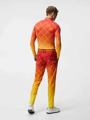 J Lindeberg Mens FADE PRINT Golf PANT GMPA08235 I174 Orange 32 x