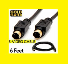 S Video 6FT Cable 4 Pin M/M SVHS, DVD, VCR Male to Male S-Video Cord