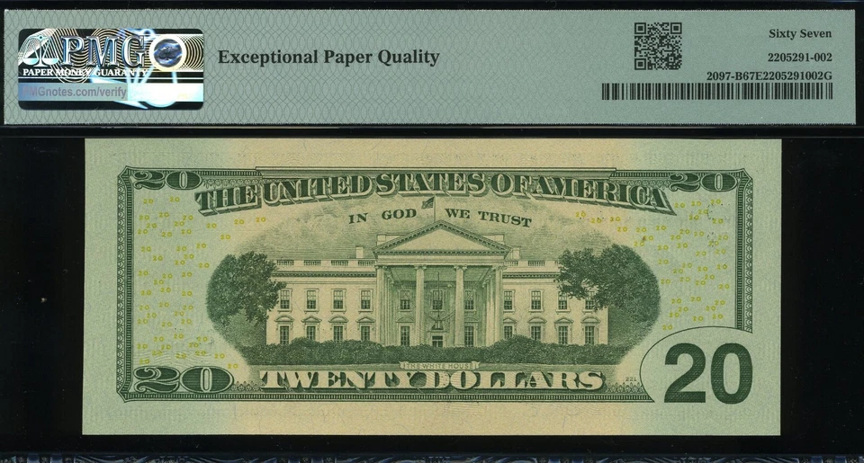 2013 $20 FRN MB00000035E P.M.G #67EPQ - Image 2 of 3