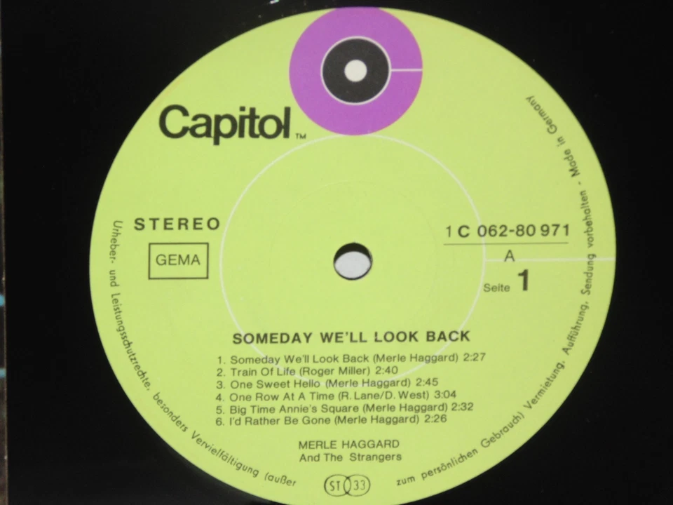 MERLE HAGGARD And The Strangers Someday We'll Look Back LP 1971 German Press - Image 2 of 3