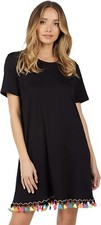Michael Lauren Women's Fullerton Tassel Trim Dress, Black, Medium