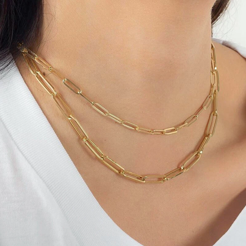 Gold Filled Chain Necklace Circle Link Chain Minimalist Layering State –  The Cord Gallery