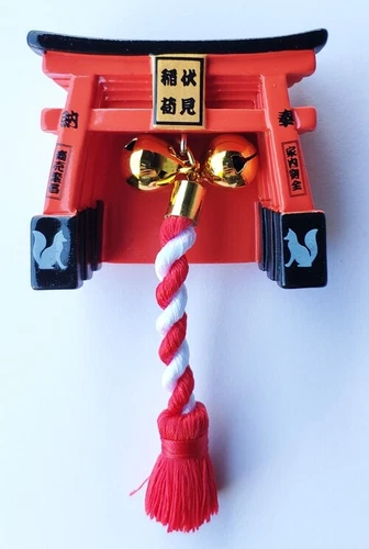 Fushimi Inari Shrine Torii Moving Make a wish bell Magnet Japan  Refrigerator