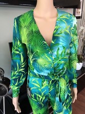 Vintage GIANNI VERSACE RUNWAY Silk Pants  Blouse 2 Piece Set Jumpsuit ICONIC  