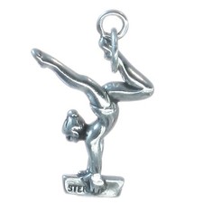 Gymnaste sur poutre en argent sterling charme .925 x 1 charmes de gymnastique!