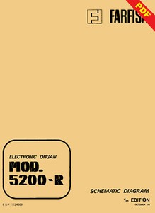 Farfisa Mod. 5200-R Electronic Organ Service Manual with Electronic Schematics
