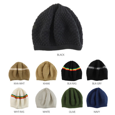 Deep Crown Knitted Big Skull Rasta RGY Beanie Hat Fits Up to 2XL - FREE SHIPPING