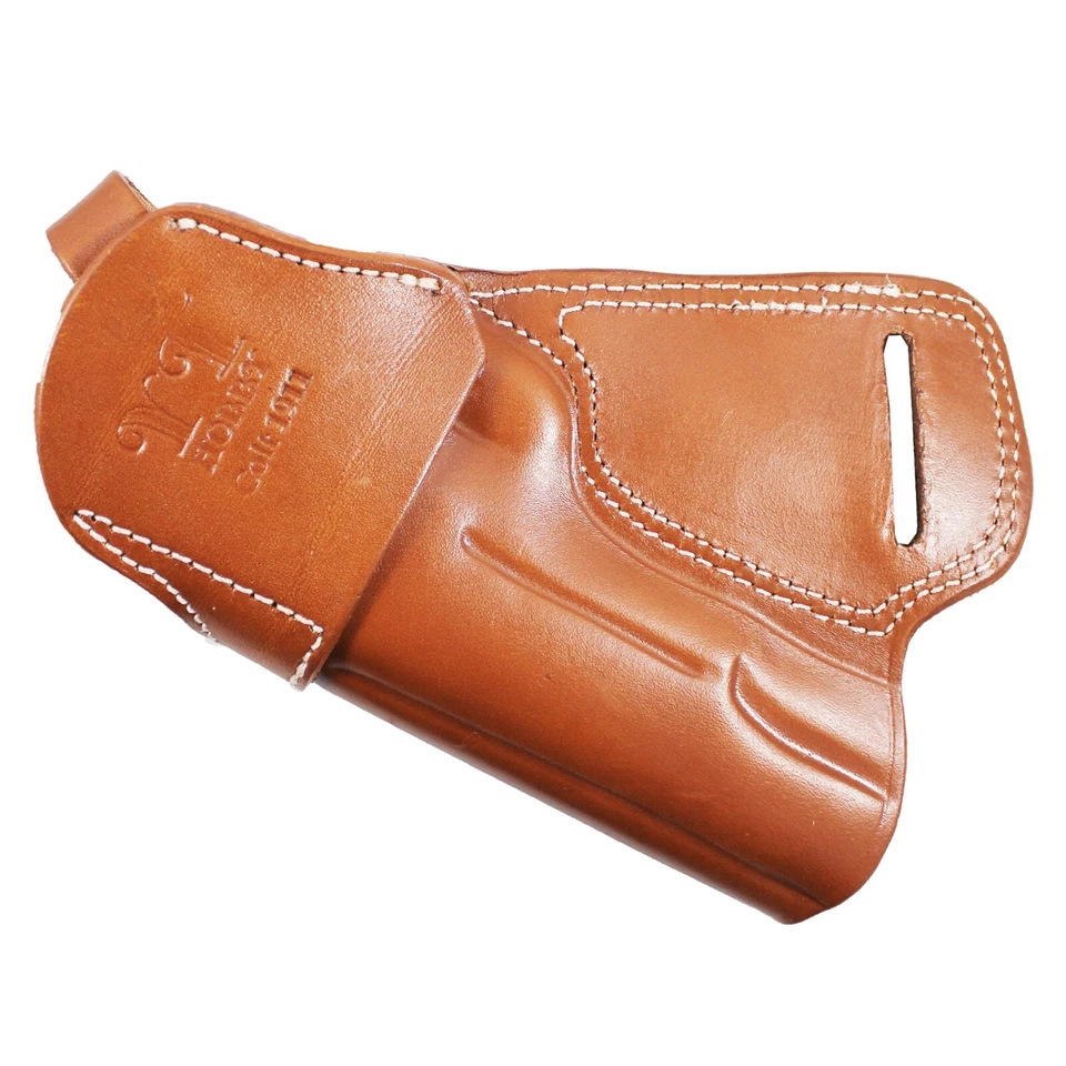 Handmade Leather Small of Back SOB Gun Holster with Retention Strap - Image 2 of 4