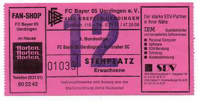 Ticket BL Karlsruher SC - Bayern München 1991/92