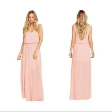 Show Me Your MuMu smym Kendall Maxi Dress Dusty Pink Chiffon Bridesmaid sz xs