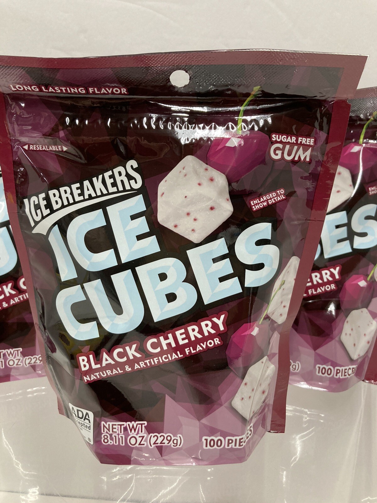 (X3) Ice Breakers, Ice Cubes, Black Cherry, Sugar Free Gum, 100 pcs., see descr. eBay