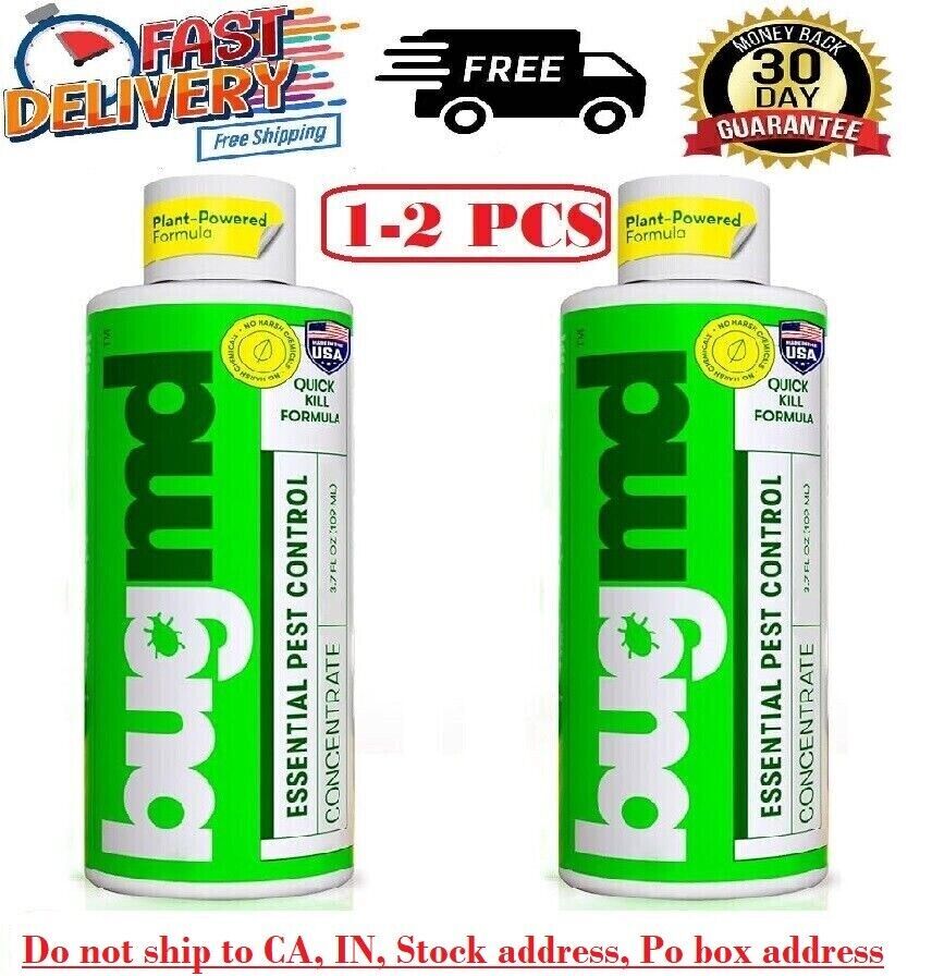 BugMD Pest Control Essential Oil Concentrate 3.7Oz 2Pack for Home Bed