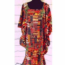 Kaftan/cowl dress/boubou elephant design- ready to wear- libary book design