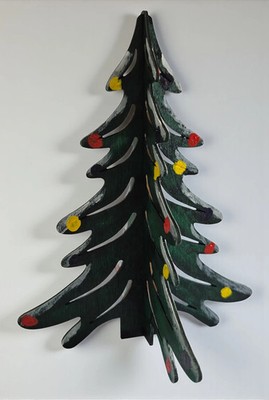 24x Weihnachtsbaum Holz 18cm Bastelset mit Farben Pinsel Kita Schule