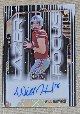 2024 Leaf Metal Will Howard Auto 1/2 Lazer Focus Autograph Steelers - #'d to 2!