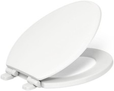 KOHLER 20454-0 Ridgewood Elongated Soft Close Toilet Seat, Quiet Close, Wood Toi