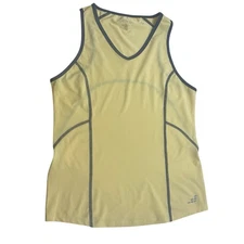 Bcg Women's Yellow V Neck Sleeveless Active Sporty Athletic Gym Yoga Tank Top L