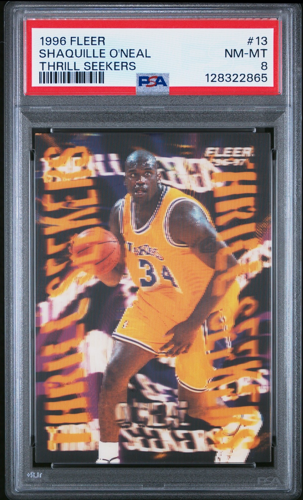 1996 FLEER THRILL SEEKERS #13 SHAQUILLE O'NEAL PSA 8