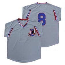 Movie Bull Durham LaLoosh 37 Davis 8 Jersey Gray Youth/Men Stitched Custom S-4XL
