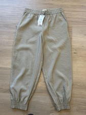 LADIES ZARA SIZE MEDIUM 10/12 CAMEL CUFFED TROUSERS NEW