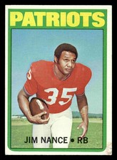 1972 Topps #183 Jim Nance - New England Patriots (Low Grade)