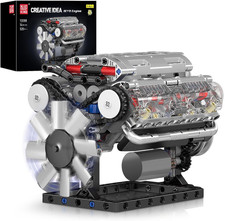 10088 V8 Engine Model Kit - 535 Pcs to Build Your Own Mini Engine That Works, DI