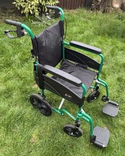 Dash Express Folding Lightweight Lush Along Wheel Chair With Foot Rest Green