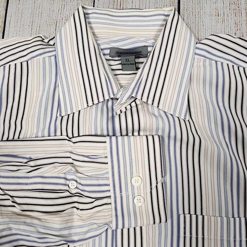 Johnston & Murphy, Johnston & Murphy XL Vertical Striped Dress Shirt Long Sleeve XL Men